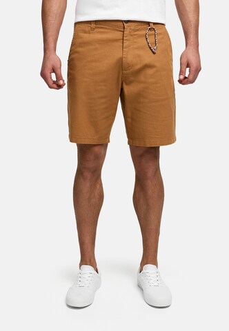 INDICODE JEANS Regular Chino 'Melio' in Bruin: voorkant