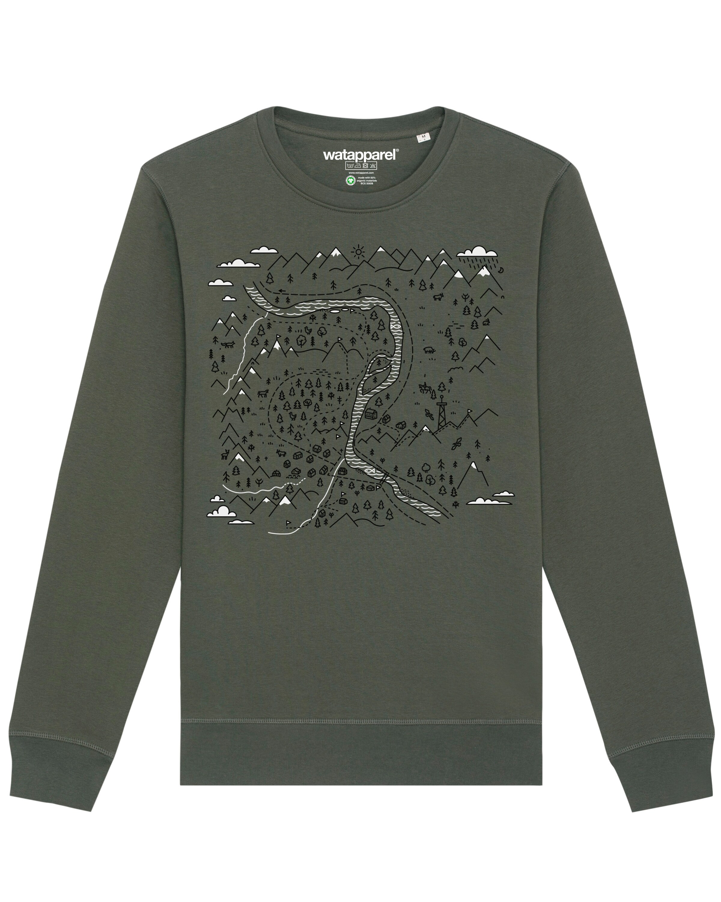 Sweat-shirt ' Landschaft ' Watapparel en vert : devant