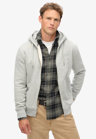 Veste de survêtement 'Essential' Superdry en gris : devant