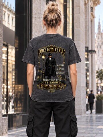 LUNØIR Studio Shirt 'Only Loyalty Rule' in Zwart