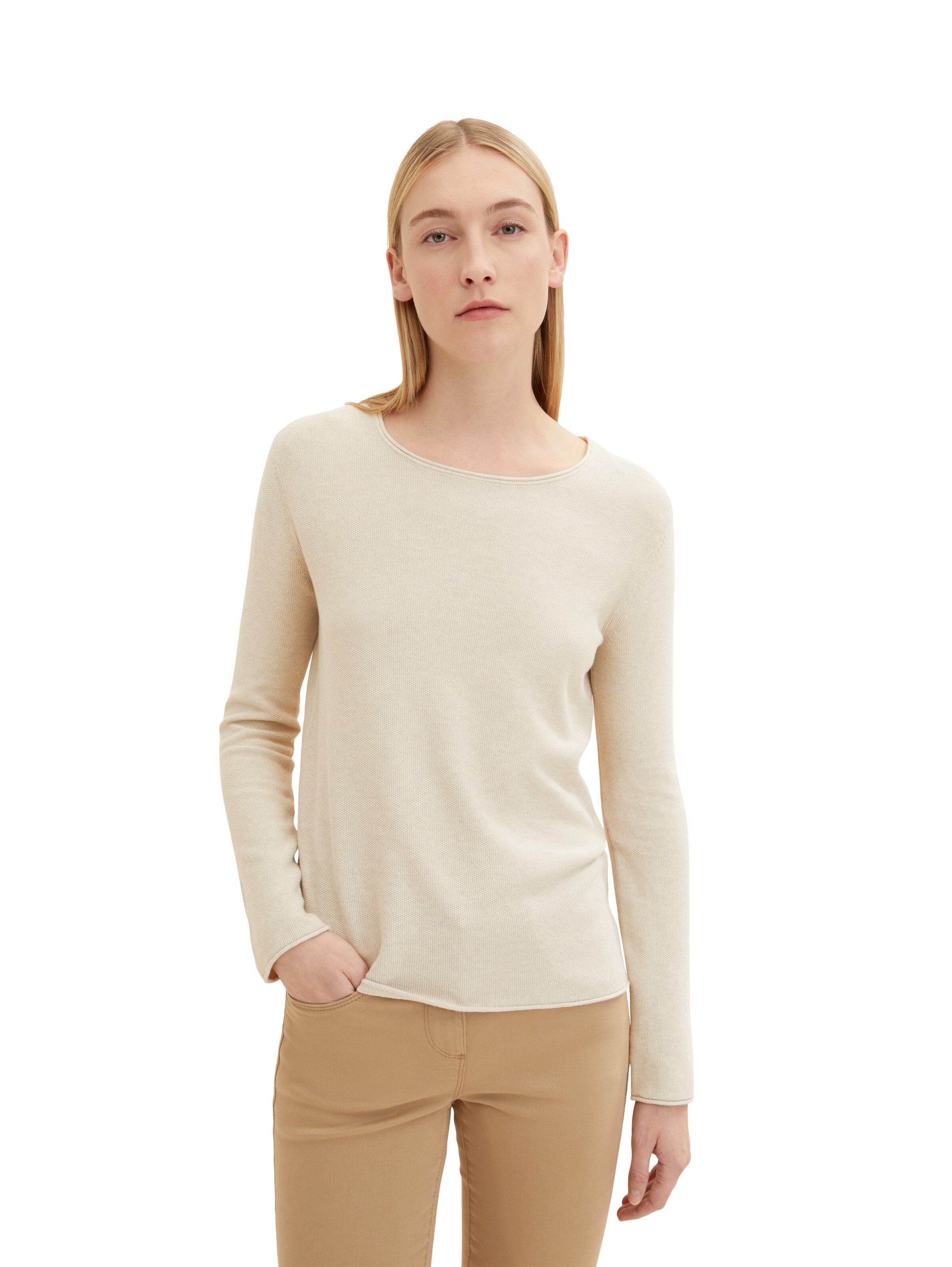 TOM TAILOR Sweater in Beige: front