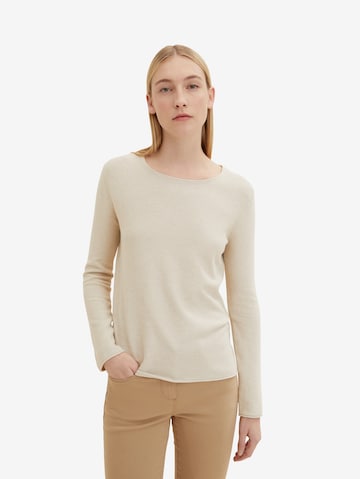 Pull-over TOM TAILOR en beige : devant