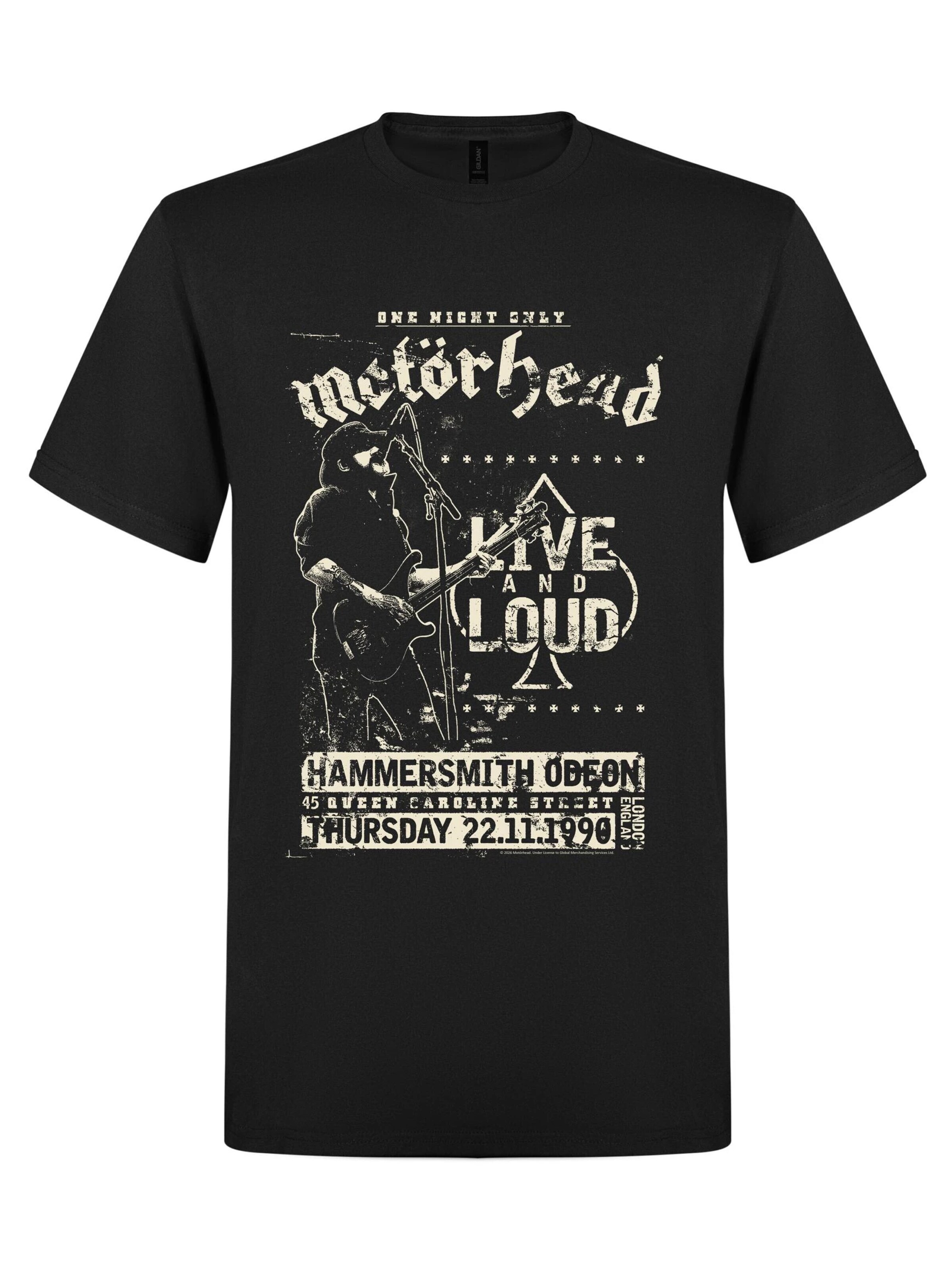 Motörhead Shirt 'Motörhead Live and Loud  T-Shirt' in Black: front