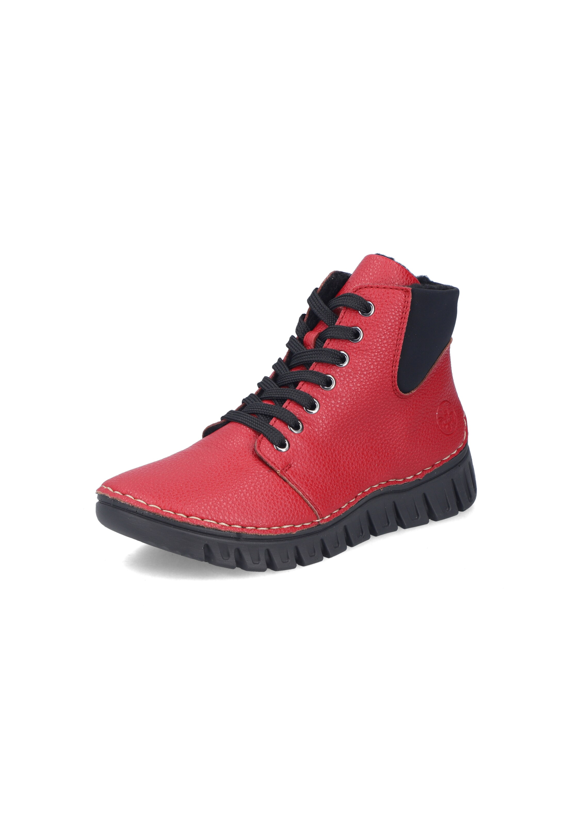 Bottes à lacets Rieker en rouge : devant