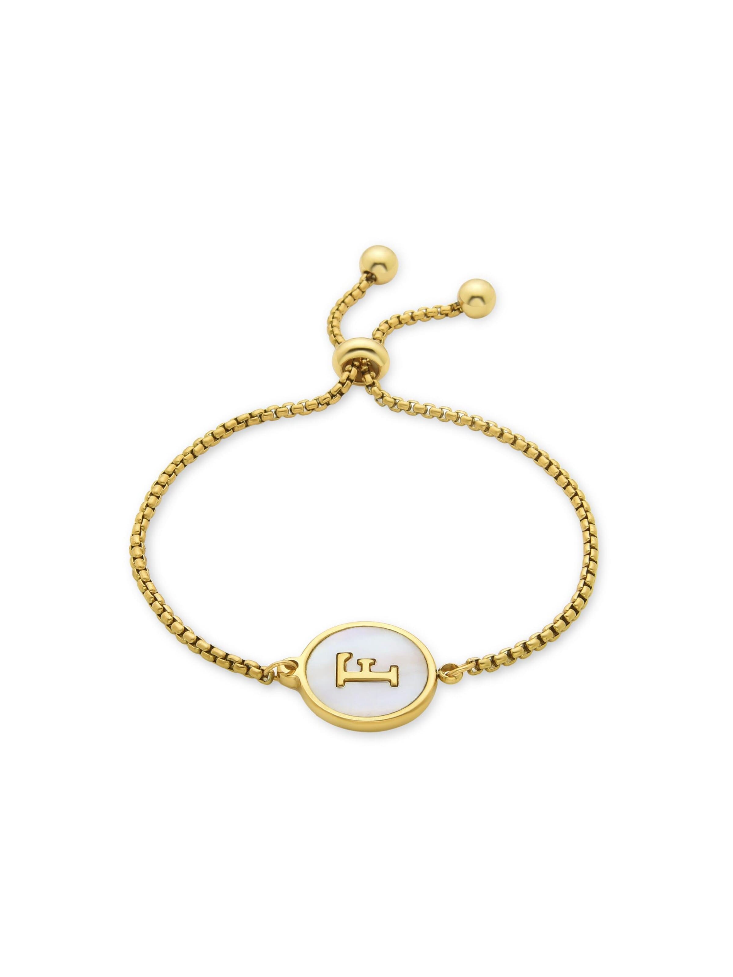 Luxenter Armband 'Alphabet'‌‌‌‌ in Gold: Vorderseite