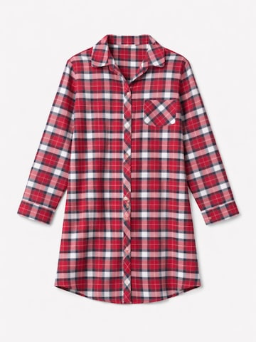 LEAFLETIC Pajama shirt 'Leafletic Women's Flannel Tops' in Red: front