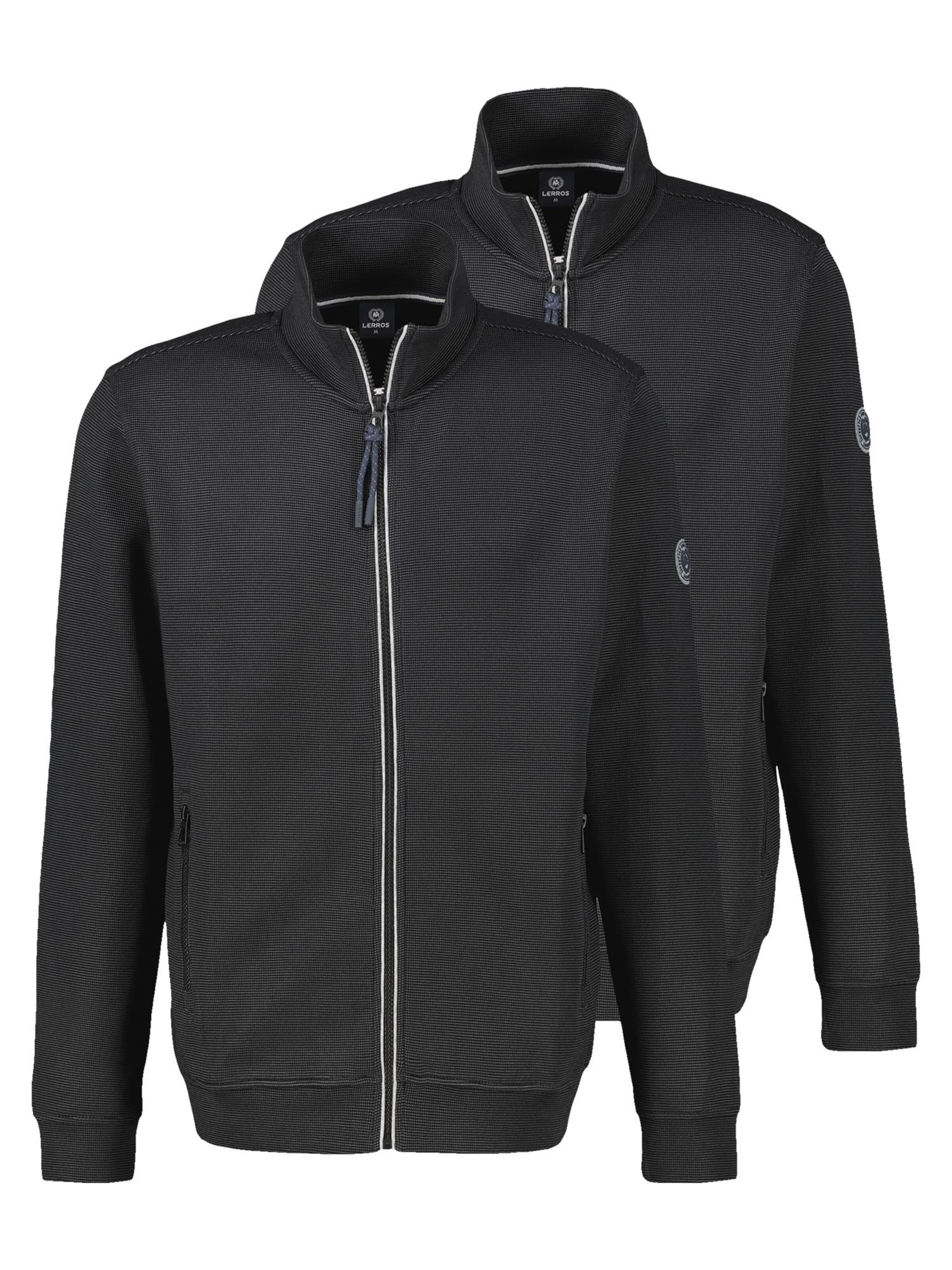 LERROS Sweatjacke 'Basic'‌‌‌‌ in Schwarz: Vorderseite