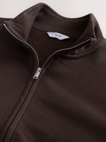 Next - Sudadera con cremallera en marrón