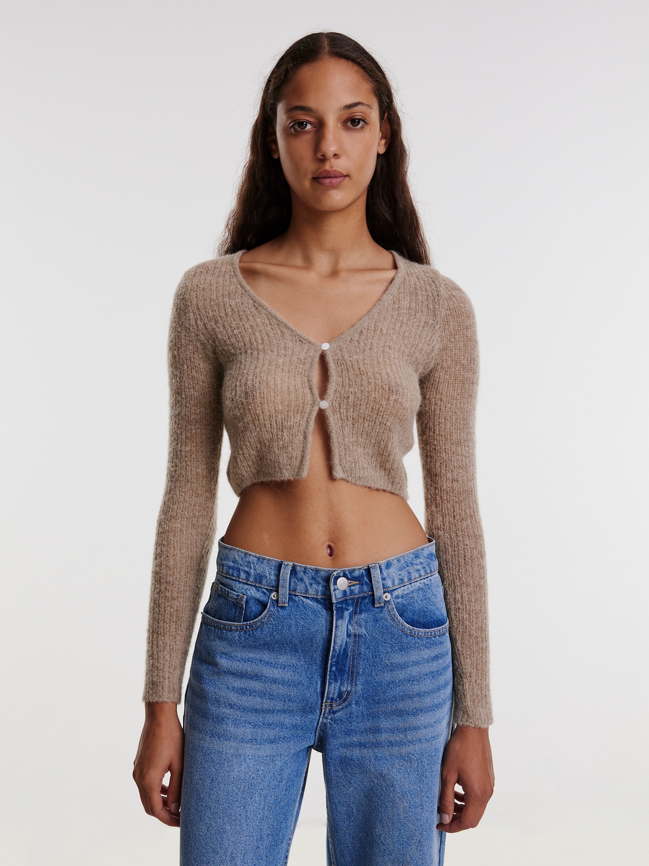 EDITED Gebreid vest Beige