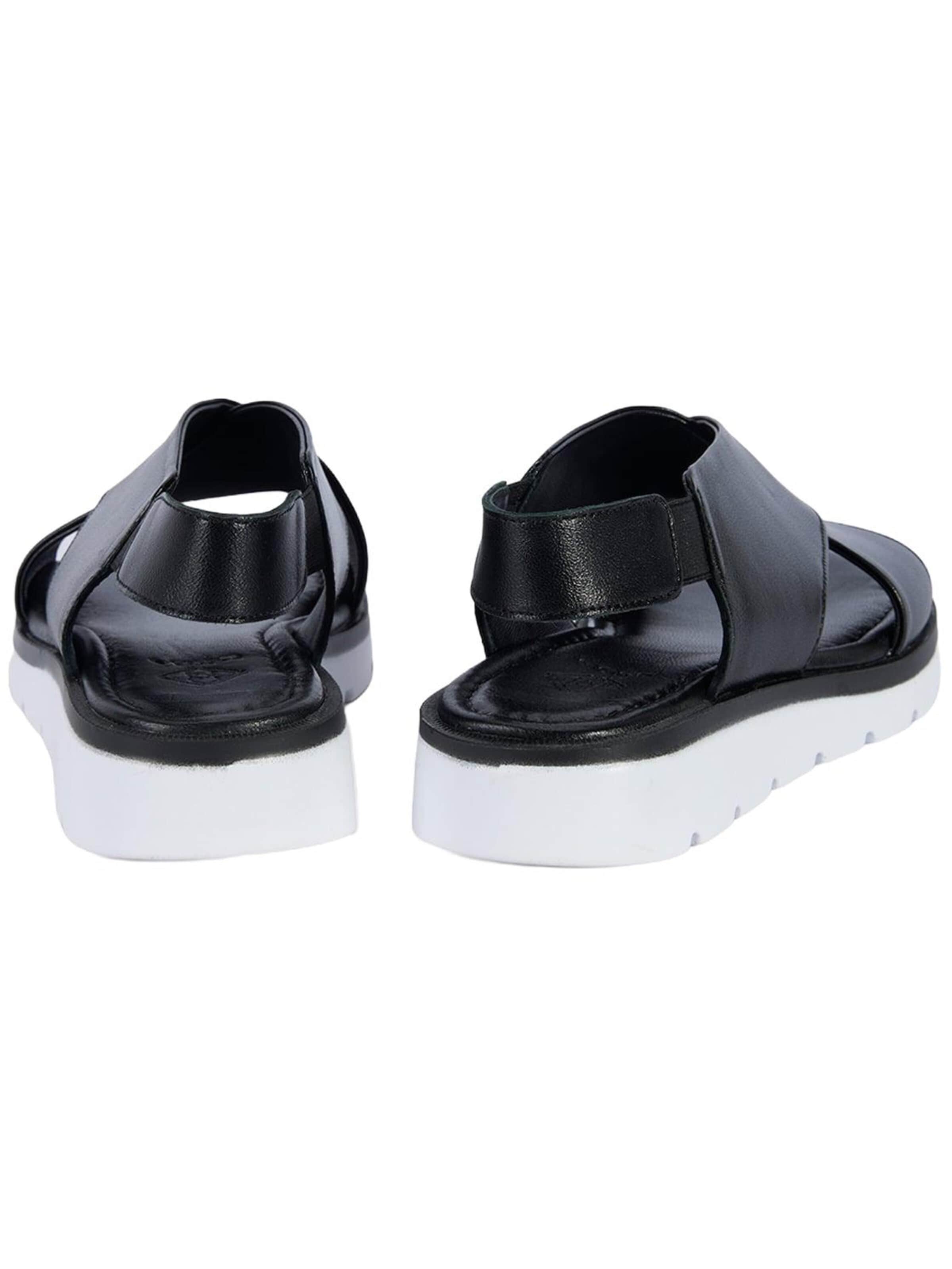 Desa Sandale 'DESA Damen-Ledersandalen mit gekreuzten Riemen'‌‌‌‌‌‌‌‌ in Schwarz