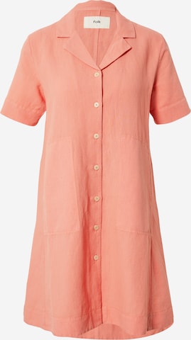 Robe-chemise Folk en rose : devant