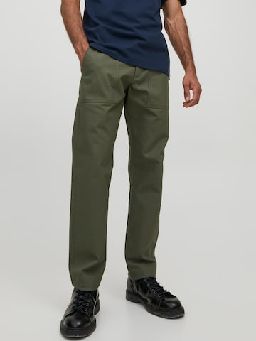 JACK & JONES Regularen Chino hlače 'Royal Workwear' | zelena barva: sprednja stran