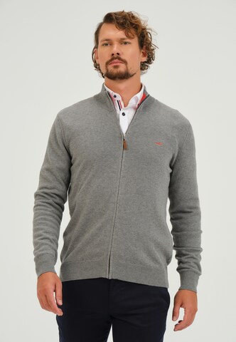 Edoardo Caravella Knit Cardigan in Grey: front