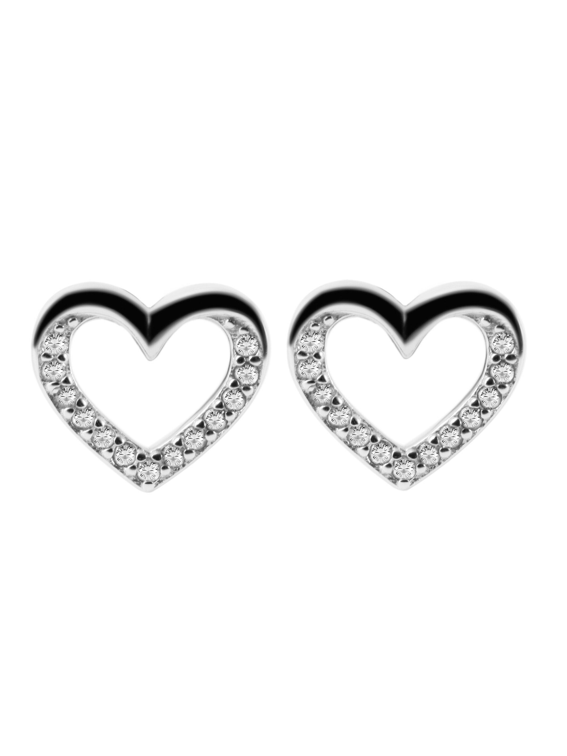 Akzent Earrings '"Heather" aus 925 Sterlingsilber, rhodiniert, langlebig' in Silver: front