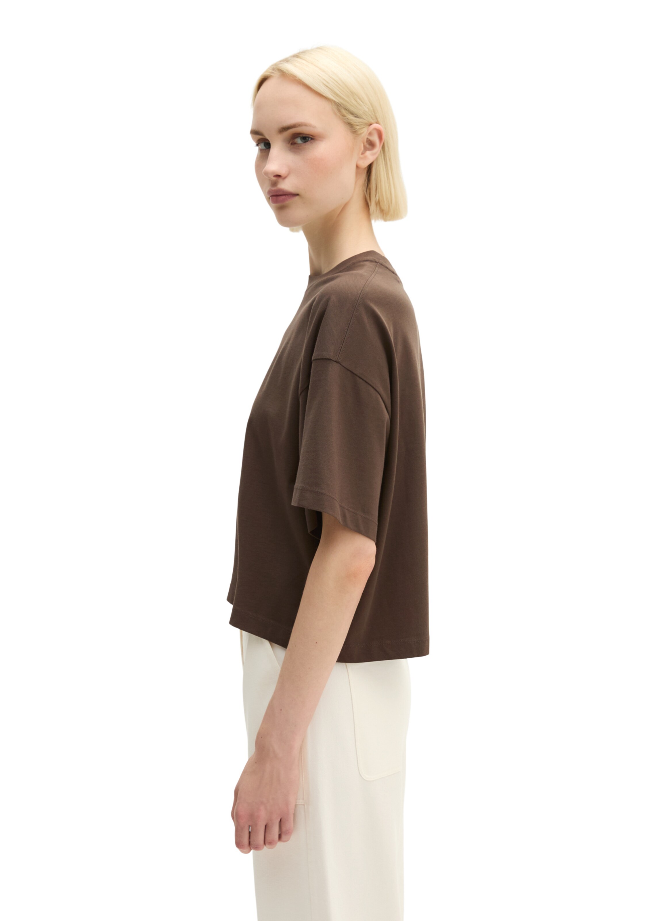 Marc O'Polo T-Shirt 'Summer Athleisure' in Braun