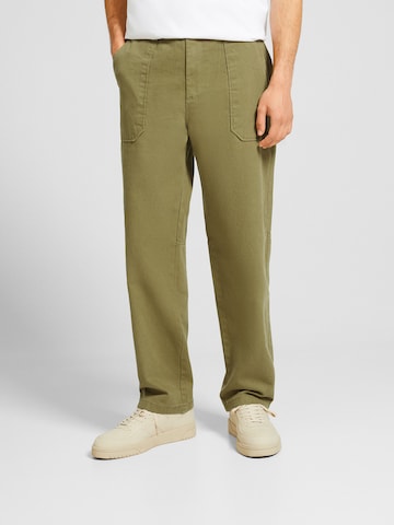 Bershka Loosefit Broek in Groen: voorkant