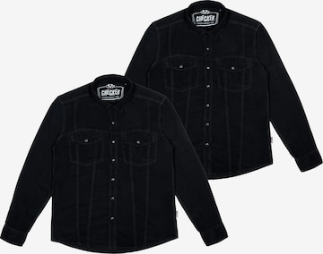 Chemise ' Dynasty Cord ' Checker en noir : devant