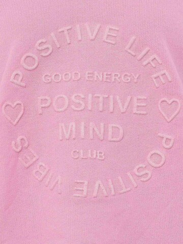 Zwillingsherz Sweatshirt 'Positive Mind' in Roze