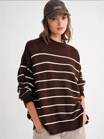 Pull-over oversize MixRay en marron : devant
