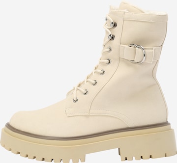 Nasty Gal - Bota com atacadores em bege: frente