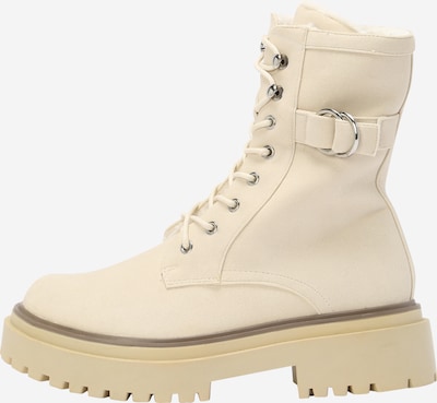 Nasty Gal Bottes à lacets en écru, Vue avec produit