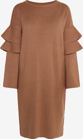 usha WHITE LABEL Knit dress in Brown: front