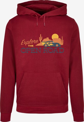 ABSOLUTE CULT Sweatshirt 'Cars - Explore The Open Road' in Rood: voorkant