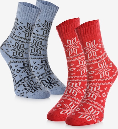 Crea Socks Socken in hellblau / rot / schwarz / weiß, Produktansicht