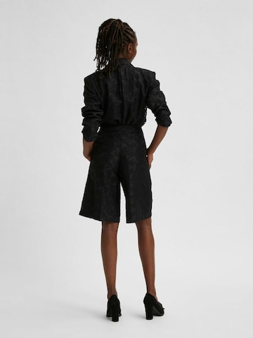 SELECTED FEMME Wide Leg Shorts 'Flora' in Schwarz