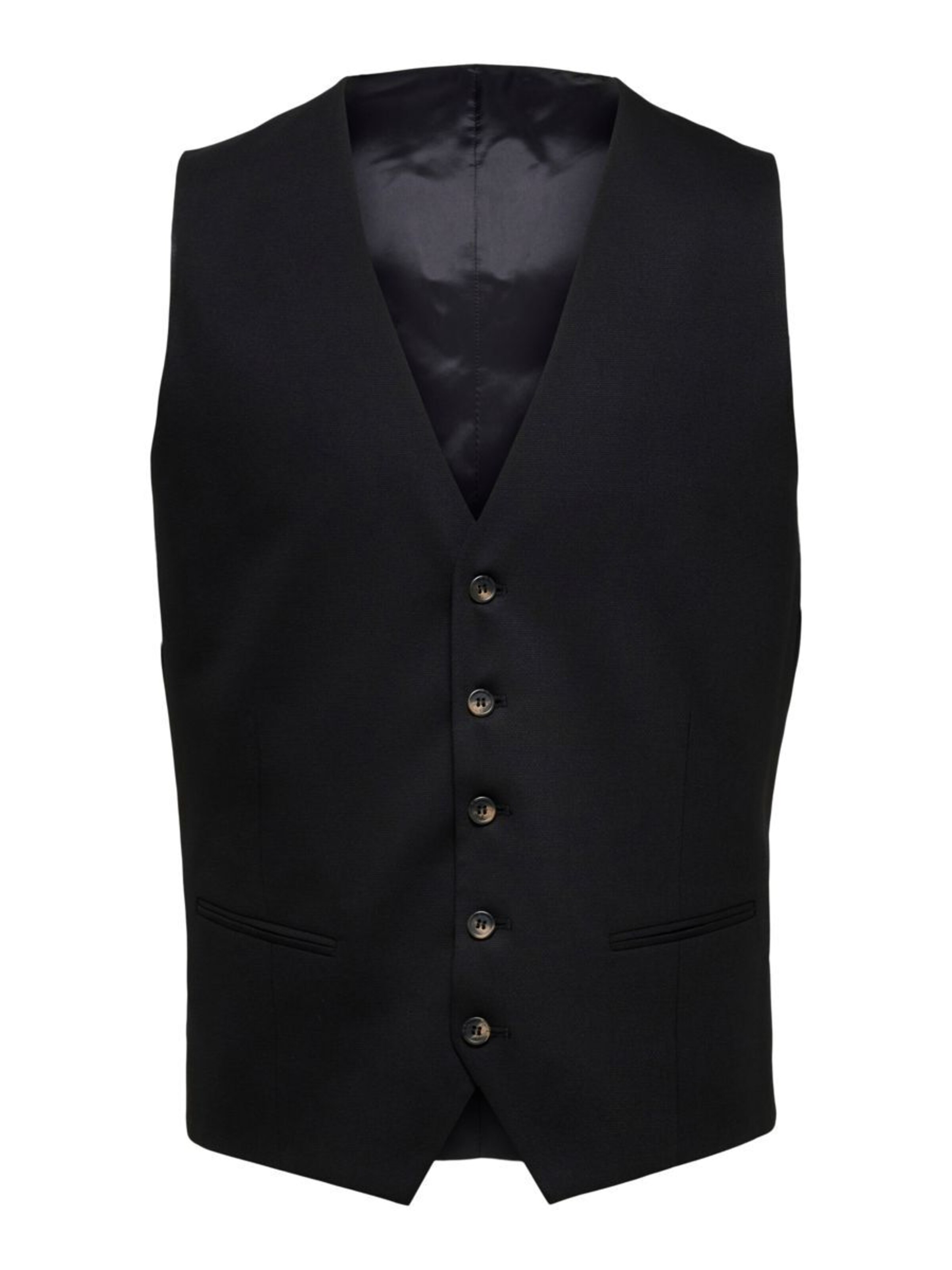 SELECTED Jakkesætsvest i sort: forside