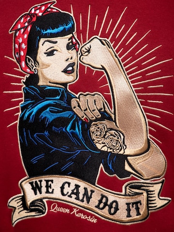Queen Kerosin Sweatjacke 'We Can Do It'‌‌‌‌‌ in Rot