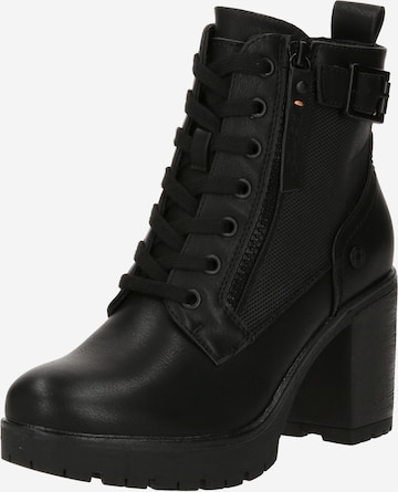 Refresh Lace-Up Ankle Boots in Black: front