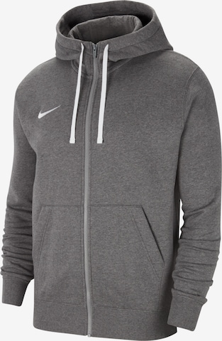 NIKE Athletic Zip-Up Hoodie in Grey: front