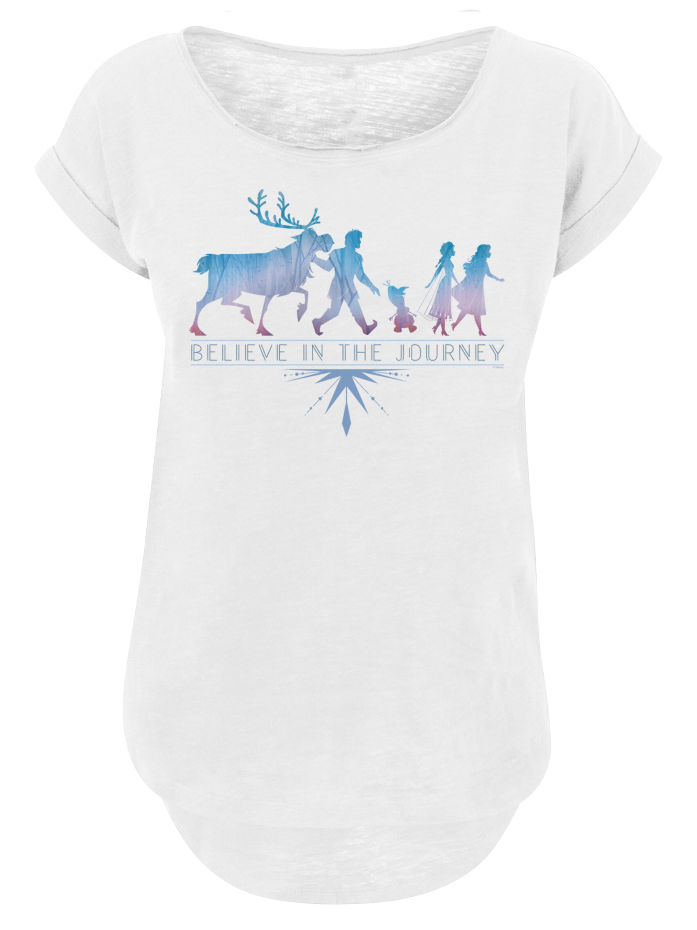 F4NT4STIC T-Shirt 'Disney Frozen 2 Believe In The Journey' in Weiß: Vorderseite