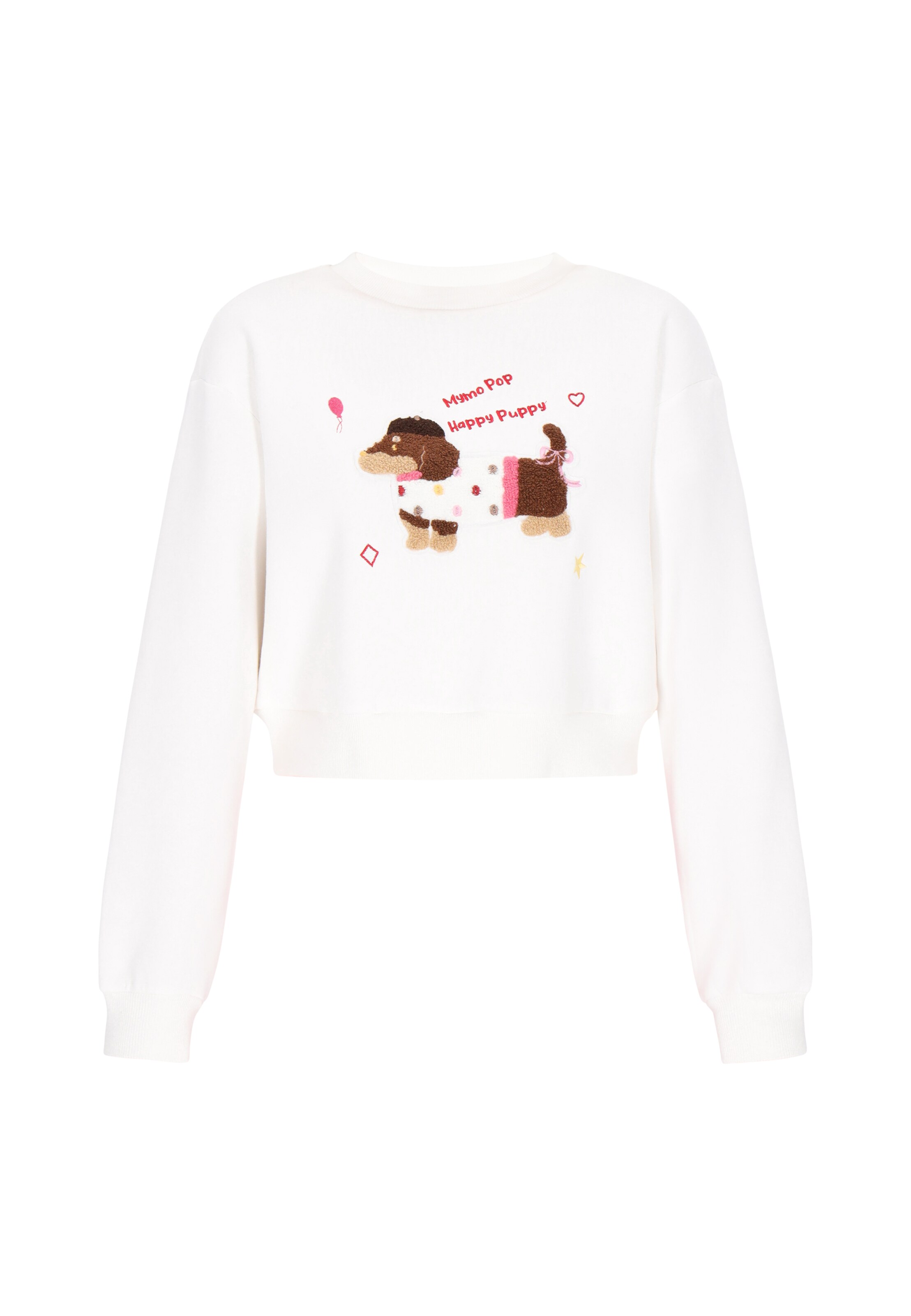 MYMO Sweatshirt 'Pop' in Wit: voorkant