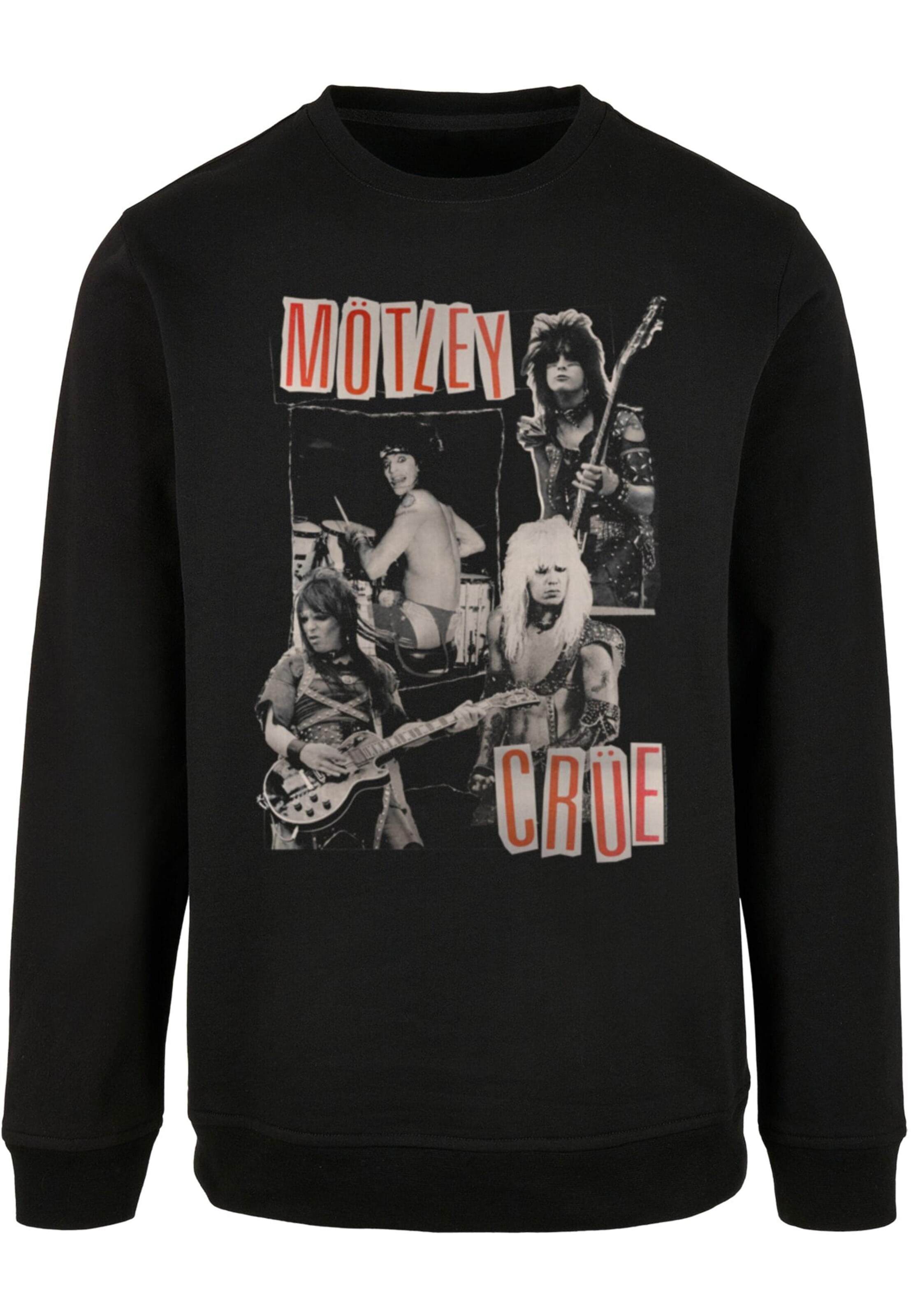 Merchcode Sweatshirt 'Motley Crue - Vintage Punk' in Zwart: voorkant