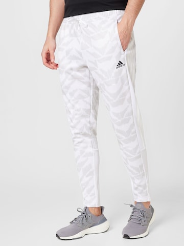 Coupe slim Pantalon de sport 'Tiro Suit-Up Lifestyle' ADIDAS SPORTSWEAR en gris : devant