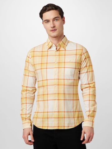 s.Oliver Slim fit Button Up Shirt in Yellow: front