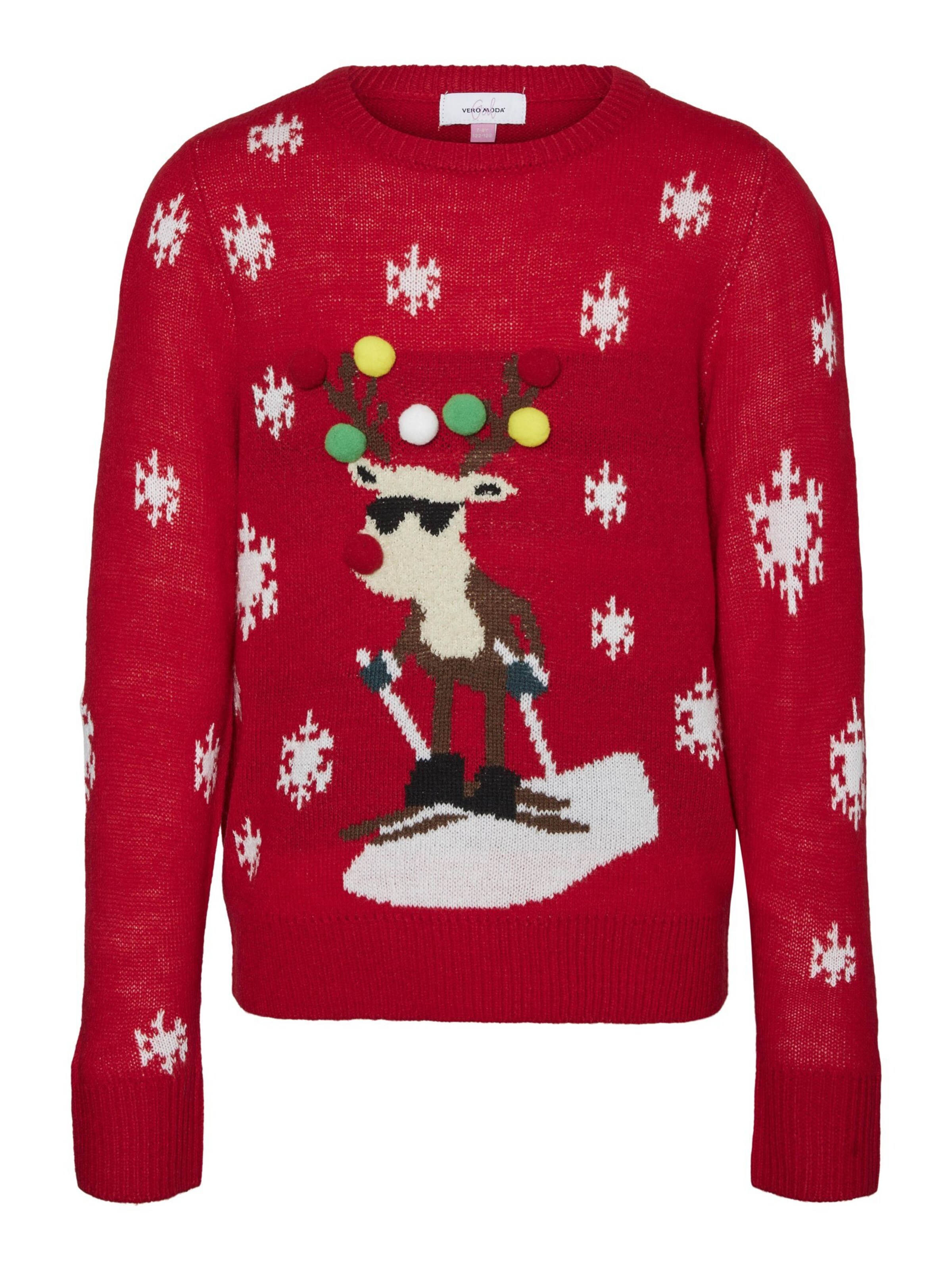 Pull-over 'RUDOLF' Vero Moda Girl en rouge : devant