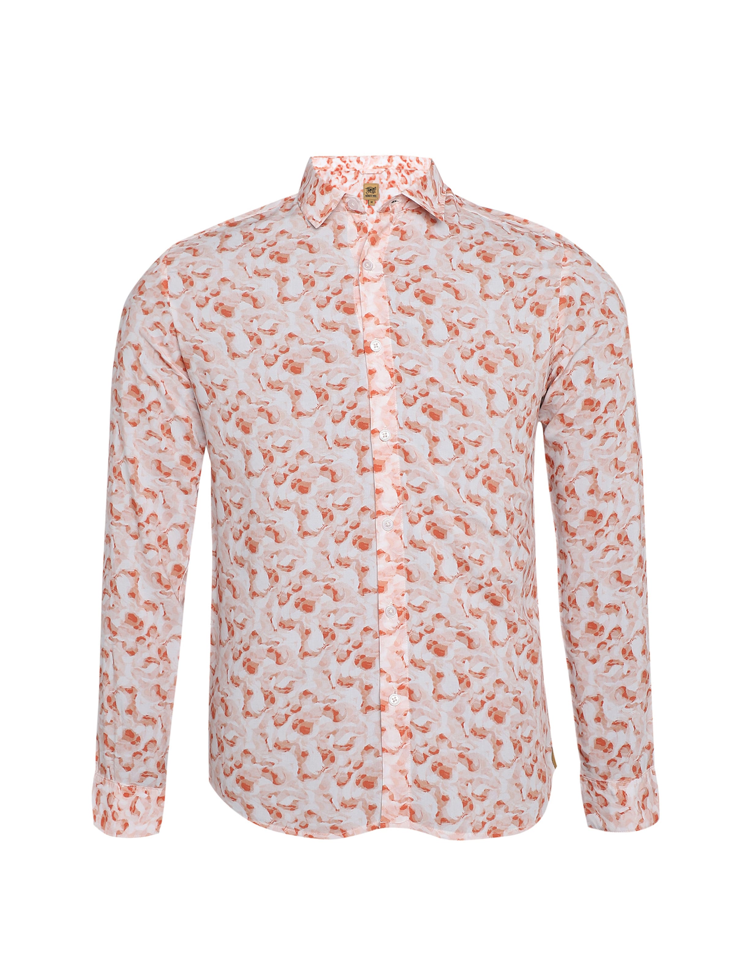 Campus Sutra Классический крой Рубашка ' Max ' в Оранжевый: спереди