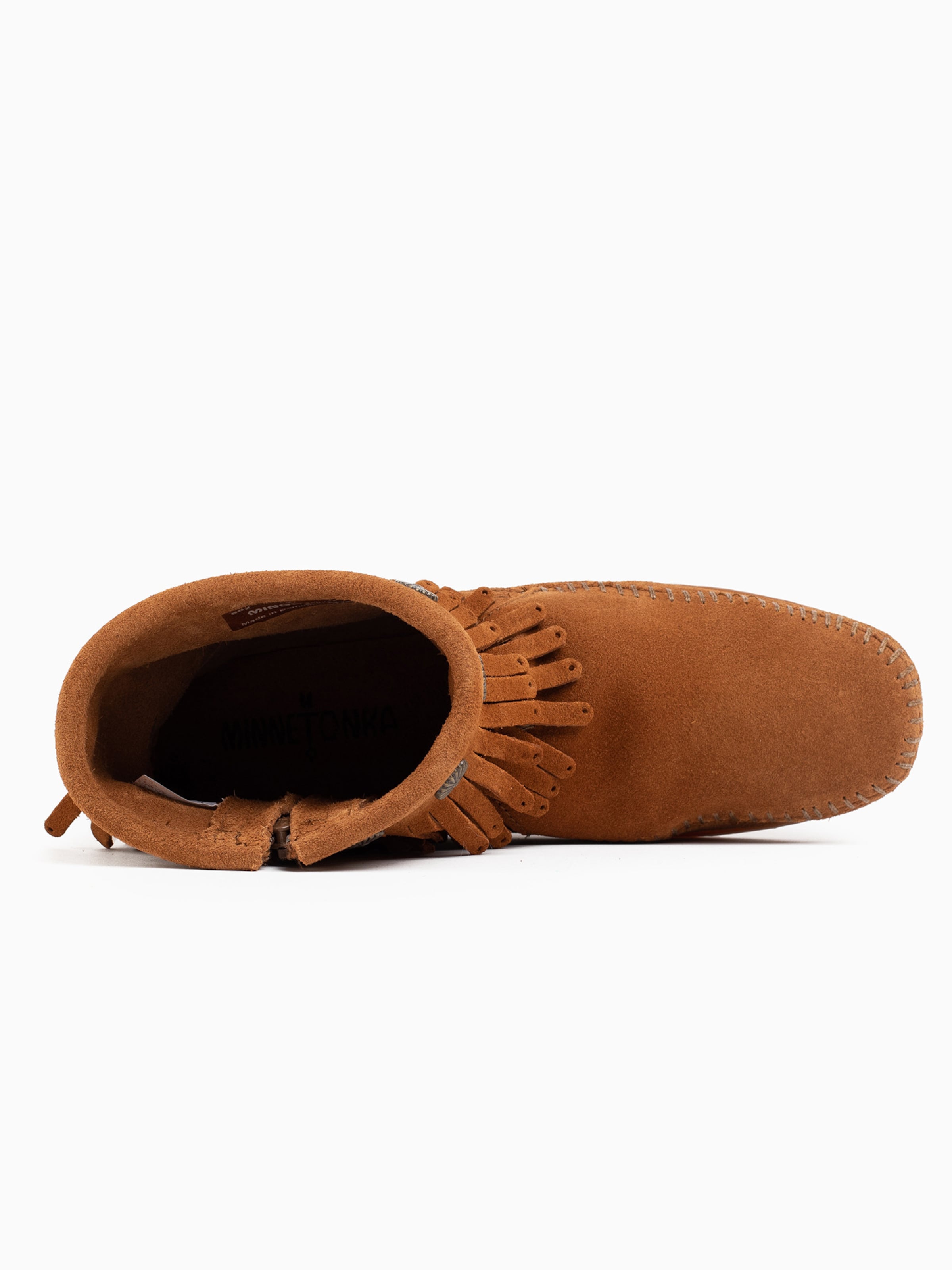 Minnetonka Stivaletti Donna Back Zipper 189 In Pelle Scamosciata – Colore Naturale, Taglia 34 EU, Tacco Piatto, Cerniera Posteriore, Fodera In Pelle - 3