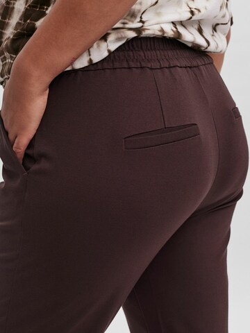 Vero Moda Curve Regular Pleat-Front Pants 'Eva' in Brown