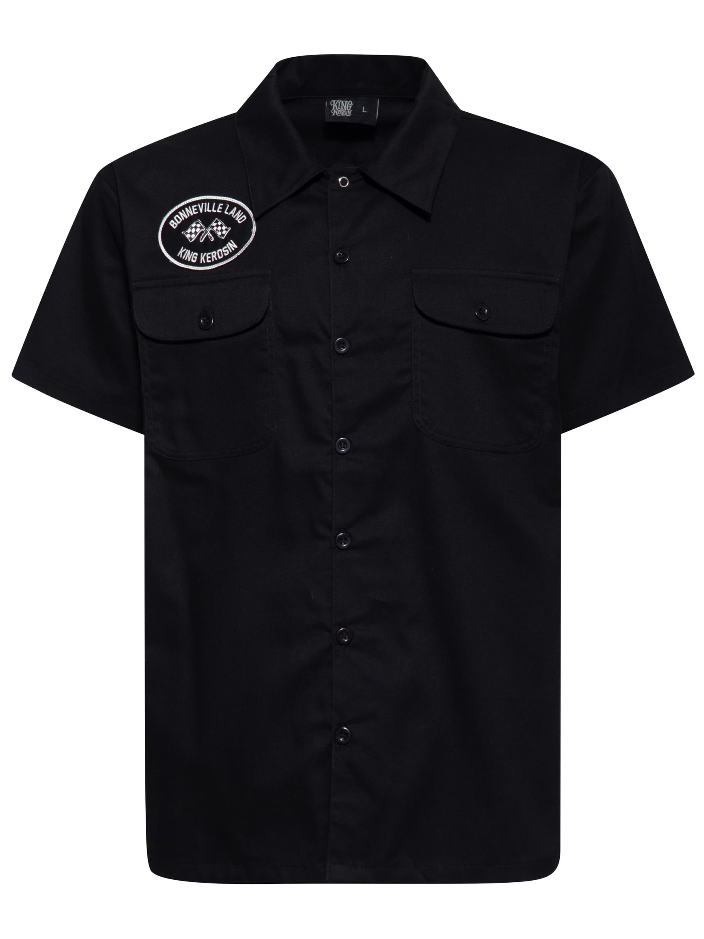 King Kerosin Button Up Shirt 'Bonneville Land' in XXXL in Black, Item view