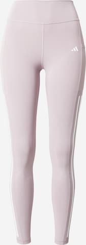 Skinny Pantalon de sport 'Optime 3-stripes Full-length' ADIDAS PERFORMANCE en violet : devant