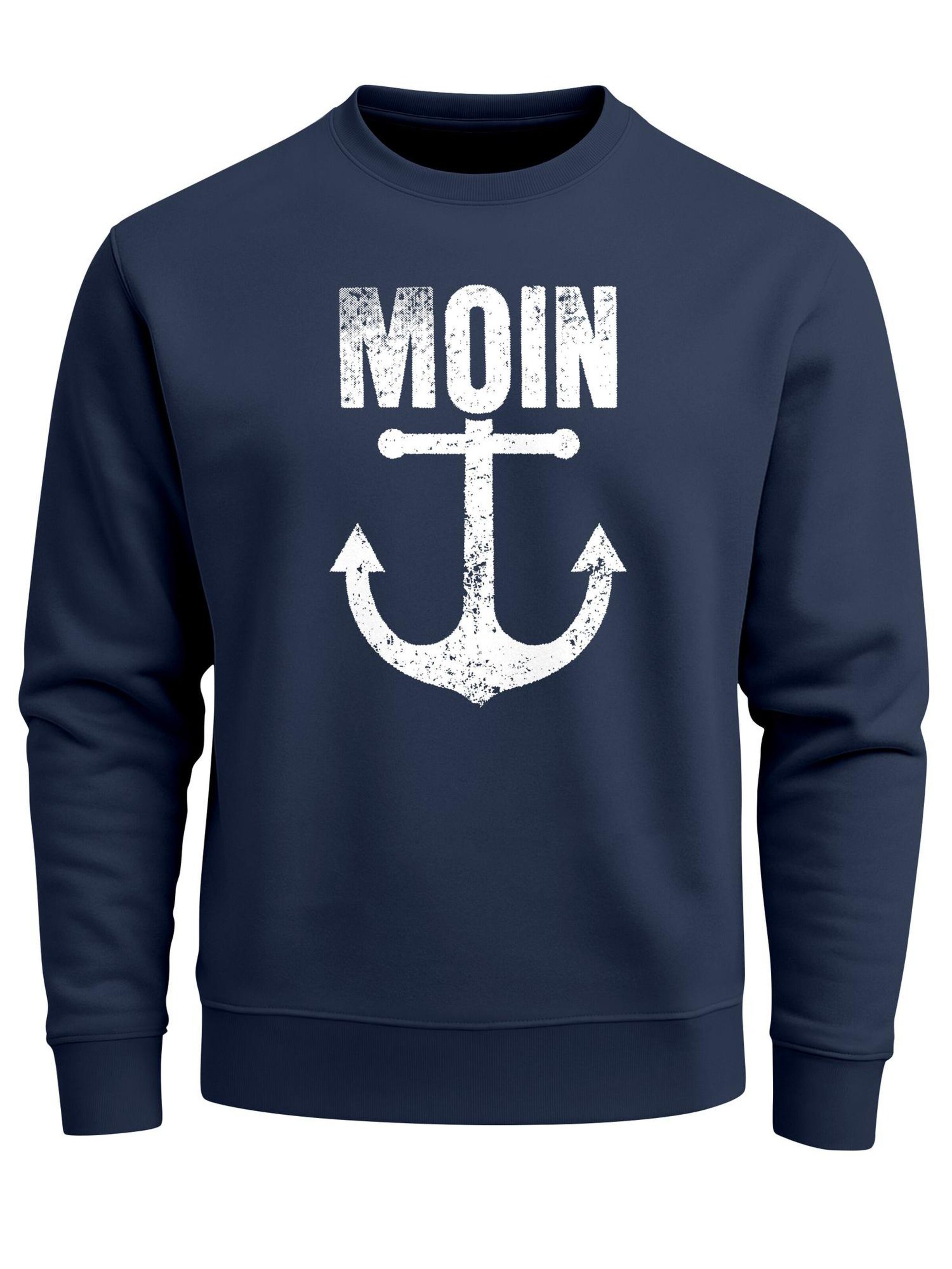 Neverless Sweatshirt 'Moin Anker' in Blue: front
