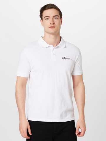 ALPHA INDUSTRIES Poloshirt in Weiß: predná strana