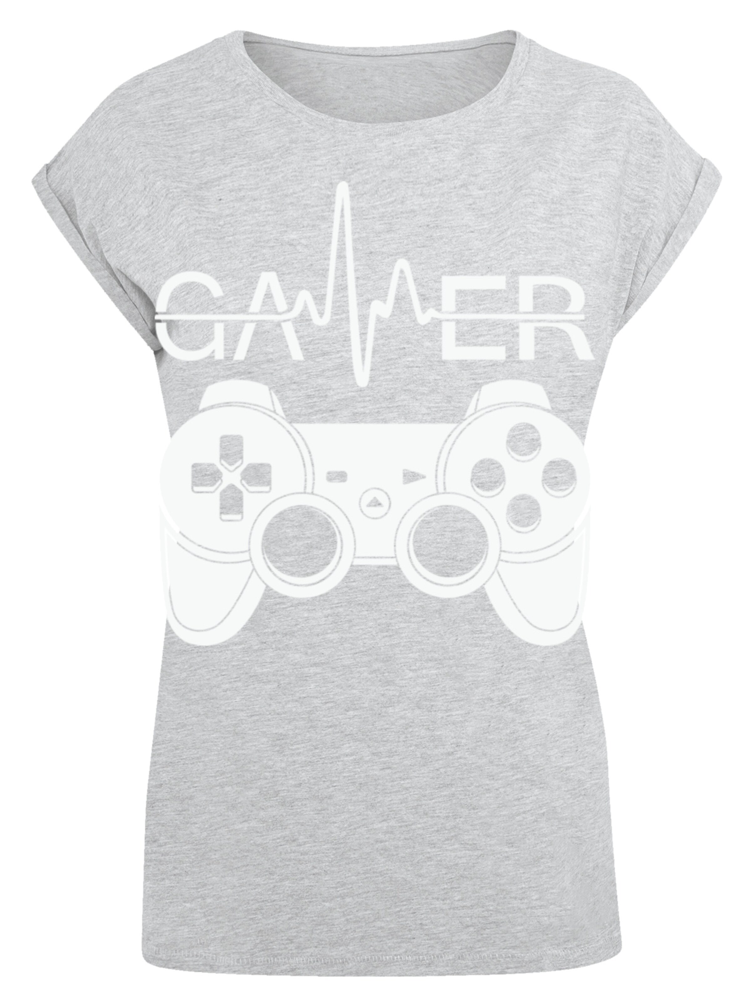 F4NT4STIC Shirt 'Gamer Heartbeat' in Grey: front