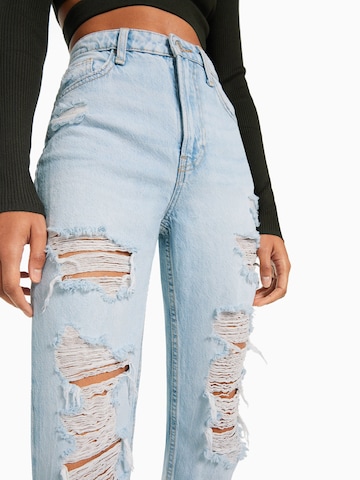 Regular Jeans de la Bershka pe albastru