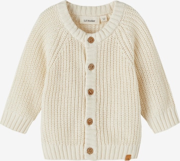 Lil ' Atelier Kids Knit Cardigan 'EMLEN' in White: front