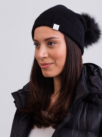 CASH-MERE.CH Beanie in Black: front